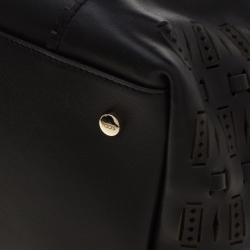 Pre Owned حقيبة يد تودز سحاب شوبينغ جلد سوداء