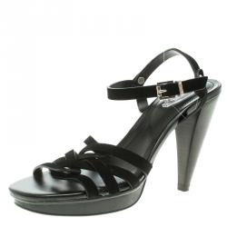 Pre Owned Tod's Black Suede Ankle Strap Sandals Size 35