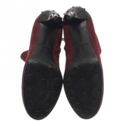 مملوكة مسبقًا حذاء بوت للحاكل تودز سويدي عنابي مقاس 39