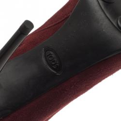 مملوكة مسبقًا حذاء بوت للحاكل تودز سويدي عنابي مقاس 39