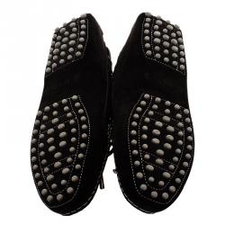 Pre Owned Tod's Black Suede Bow Loafers Size 39