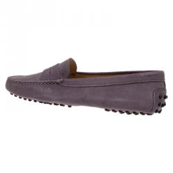 Pre Owned Tod's Lilac Suede Penny Loafers Size 39