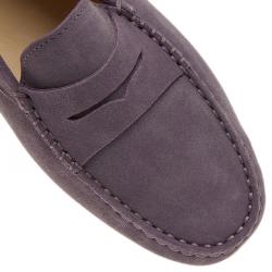 Pre Owned Tod's Lilac Suede Penny Loafers Size 39