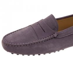 Pre Owned Tod's Lilac Suede Penny Loafers Size 39