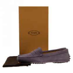Pre Owned Tod's Lilac Suede Penny Loafers Size 39