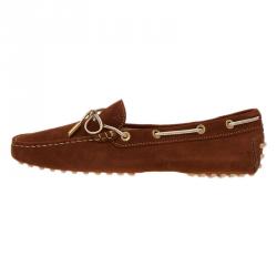 Pre Owned Tod's Brown Suede Bow Loafers Size 39