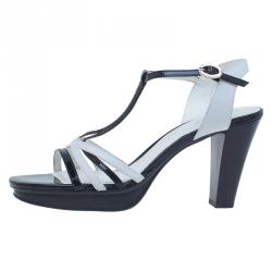 Tod's Black and White Leather Strappy Platform Sandals Size 41 