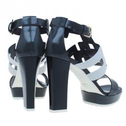 Tod's Black and White Cut Out Sandals Size 38 