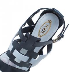 Tod's Black and White Cut Out Sandals Size 38 