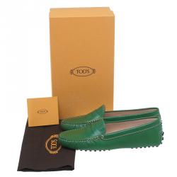 Tod's Green Leather Penny Loafers Size 38.5