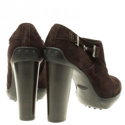 مملوكة مسبقًا Tod's Brown Suede Ankle Boots Size 40 