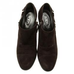 مملوكة مسبقًا Tod's Brown Suede Ankle Boots Size 40 