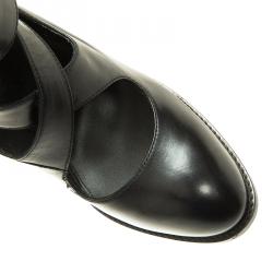 مملوكة مسبقًا Tod's Black Leather Cross Strap Pumps Size 36.5