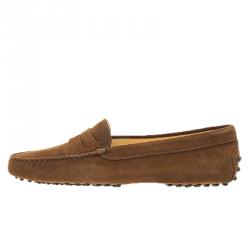 Pre Owned Tod's Brown Suede Penny Loafers Size 39