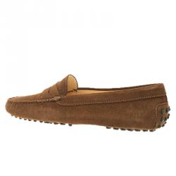 Pre Owned Tod's Brown Suede Penny Loafers Size 39
