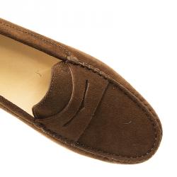 Pre Owned Tod's Brown Suede Penny Loafers Size 39