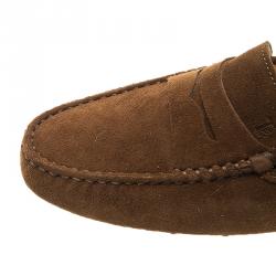 Pre Owned Tod's Brown Suede Penny Loafers Size 39