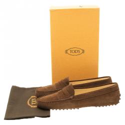 Pre Owned Tod's Brown Suede Penny Loafers Size 39