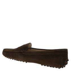 Pre Owned Tod's Brown Suede Penny Loafers Size 40