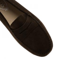 Pre Owned Tod's Brown Suede Penny Loafers Size 40