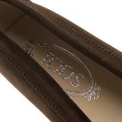 Pre Owned Tod's Brown Suede Penny Loafers Size 40