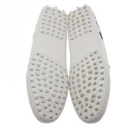 مملوكة مسبقًا لوفرز تودز مطرز زهور جلد أبيض مقاس 38