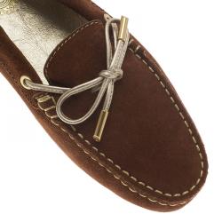 Pre Owned Tod's Brown Suede Bow Loafers Size 39
