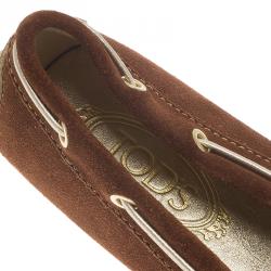 Pre Owned Tod's Brown Suede Bow Loafers Size 39