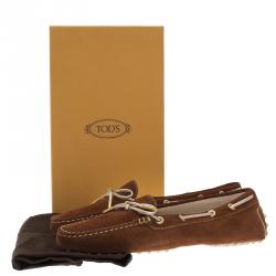Pre Owned Tod's Brown Suede Bow Loafers Size 39
