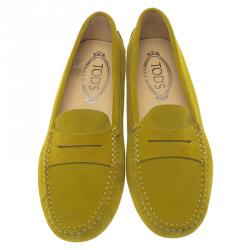 Tod's Green Suede Penny Loafers Size 39