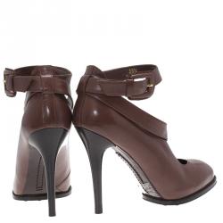 Pre Owned Tod's Brown Leather Cross Strap Pumps Size 39.5