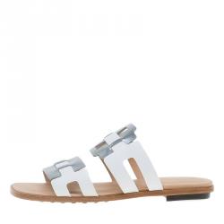 Pre Owned صندل سلايد تودز فلات لونين بإبزيم مقاس 36.5