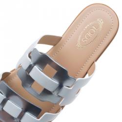 Pre Owned صندل سلايد تودز فلات لونين بإبزيم مقاس 36.5