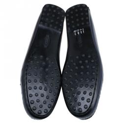 Pre Owned حذاء بيني لوفرز تودز جلد أزرق لامع مقاس 38.5