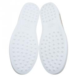 مملوكة مسبقًا Tod's Black Leather Espadrille Skate Sneakers Size 39.5