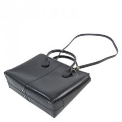 Pre Owned حقيبة يد تودز D-باغ جلد سوداء