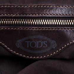 Pre Owned Tod's Dark Brown Leather D Cube Bowler Bag