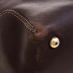 Pre Owned Tod's Dark Brown Leather D Cube Bowler Bag