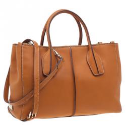 Pre Owned Tod's Orange Leather D-Styling Shopper Tote