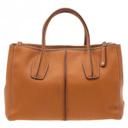 Pre Owned Tod's Orange Leather D-Styling Shopper Tote