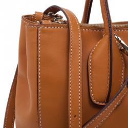Pre Owned Tod's Orange Leather D-Styling Shopper Tote