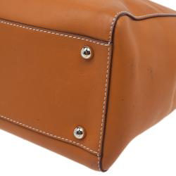 Pre Owned Tod's Orange Leather D-Styling Shopper Tote