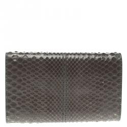 Tod's Grey Python Tri Fold Wallet