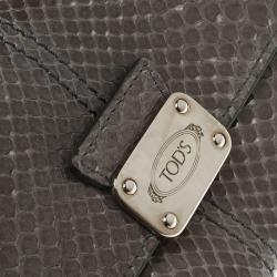 Tod's Grey Python Tri Fold Wallet