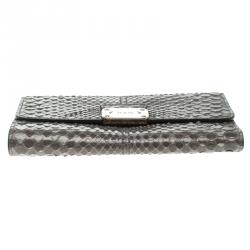 Tod's Grey Python Tri Fold Wallet