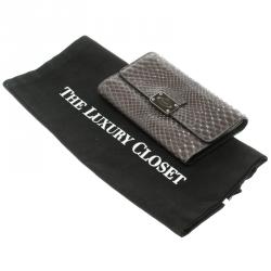 Tod's Grey Python Tri Fold Wallet
