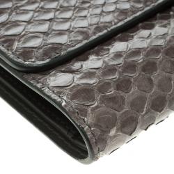 Tod's Grey Python Tri Fold Wallet