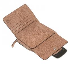 Tod's Brown Tetured Leather Compact Wallet 