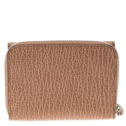 Tod's Brown Tetured Leather Compact Wallet 