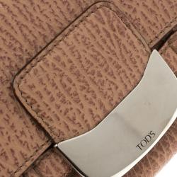 Tod's Brown Tetured Leather Compact Wallet 
